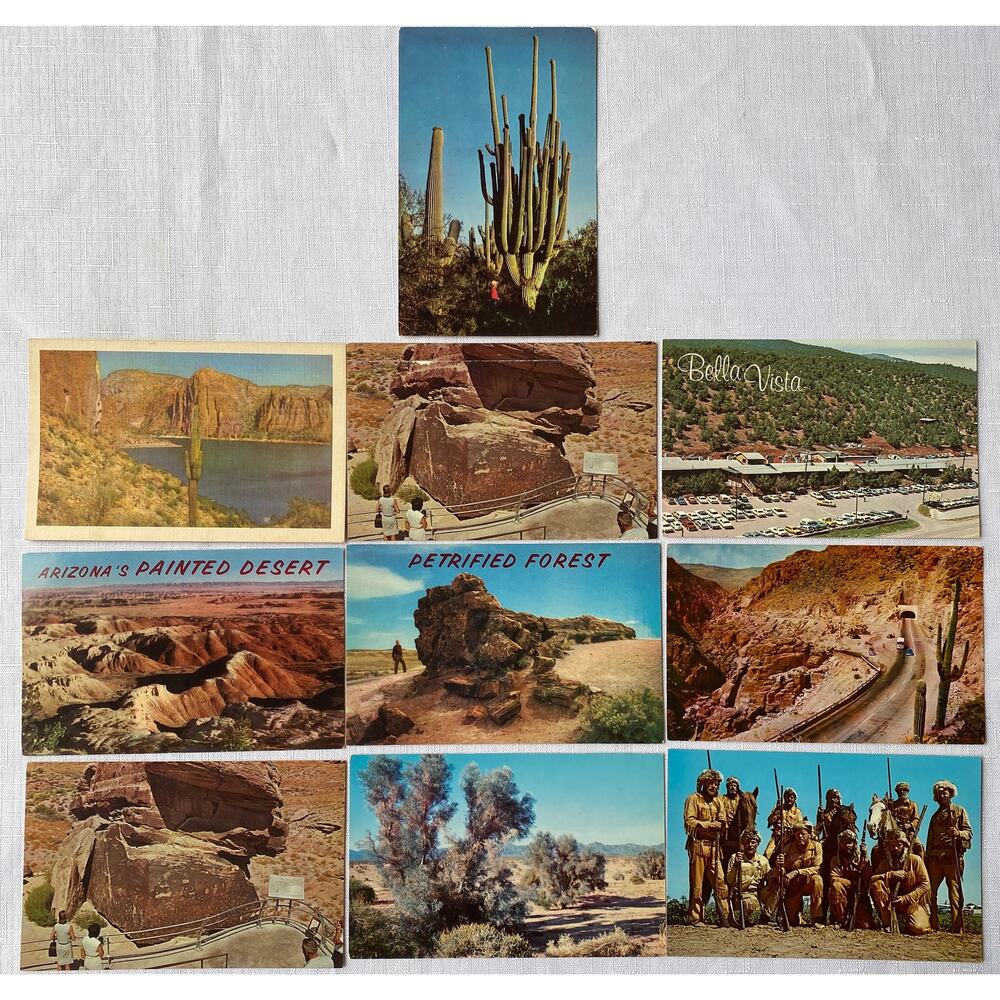 Vintage late 1900s Set of 20 RPPC ARIZONA Postcards Full color Scenery EUC